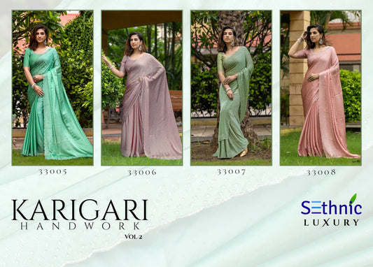 Karigari Vol 2 Sethnic Satin Sarees Wholesaler