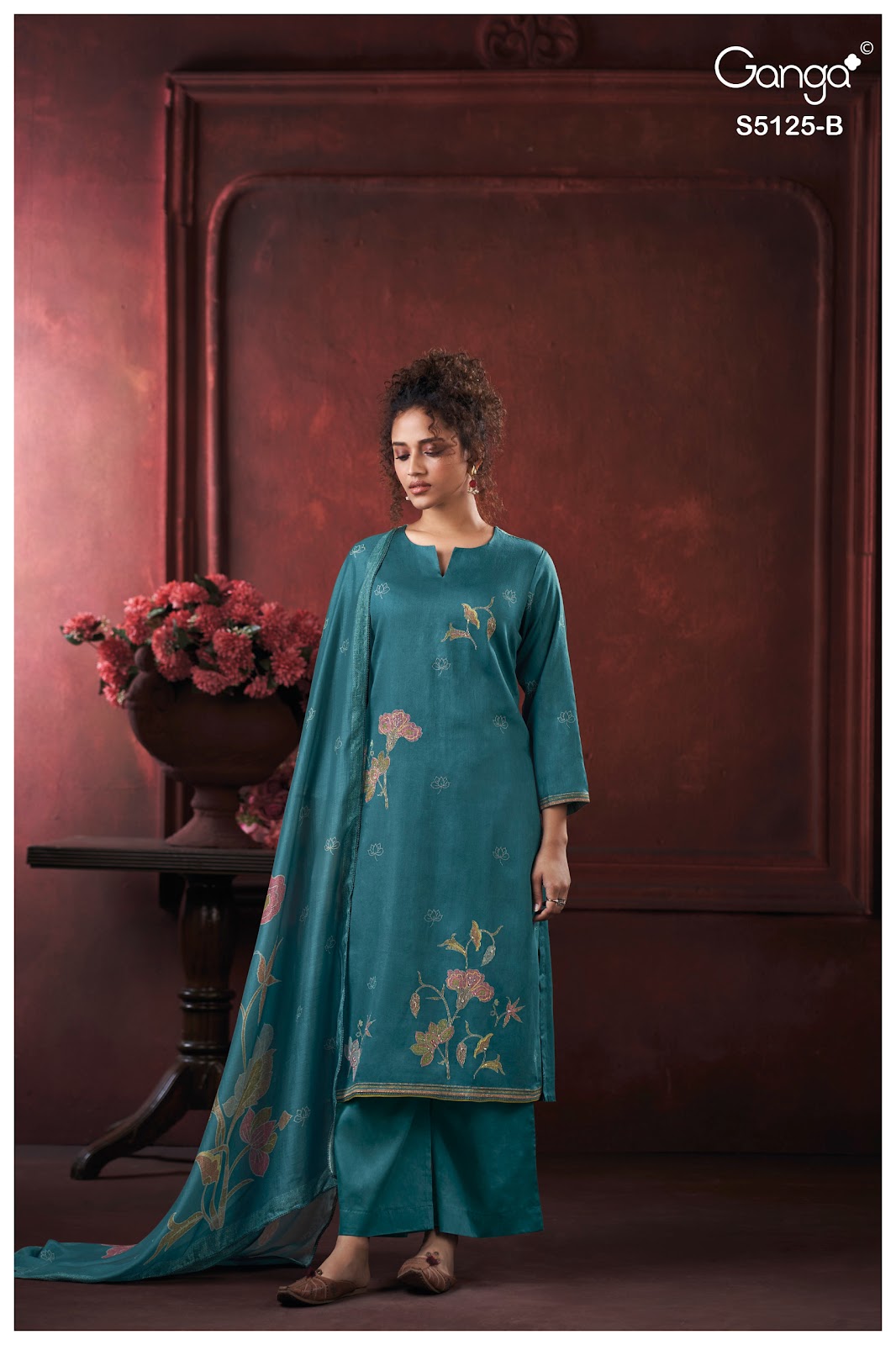 Karina S5125 Ganga Cotton Satin Plazzo Style Suits Wholesaler Ahmedabad
