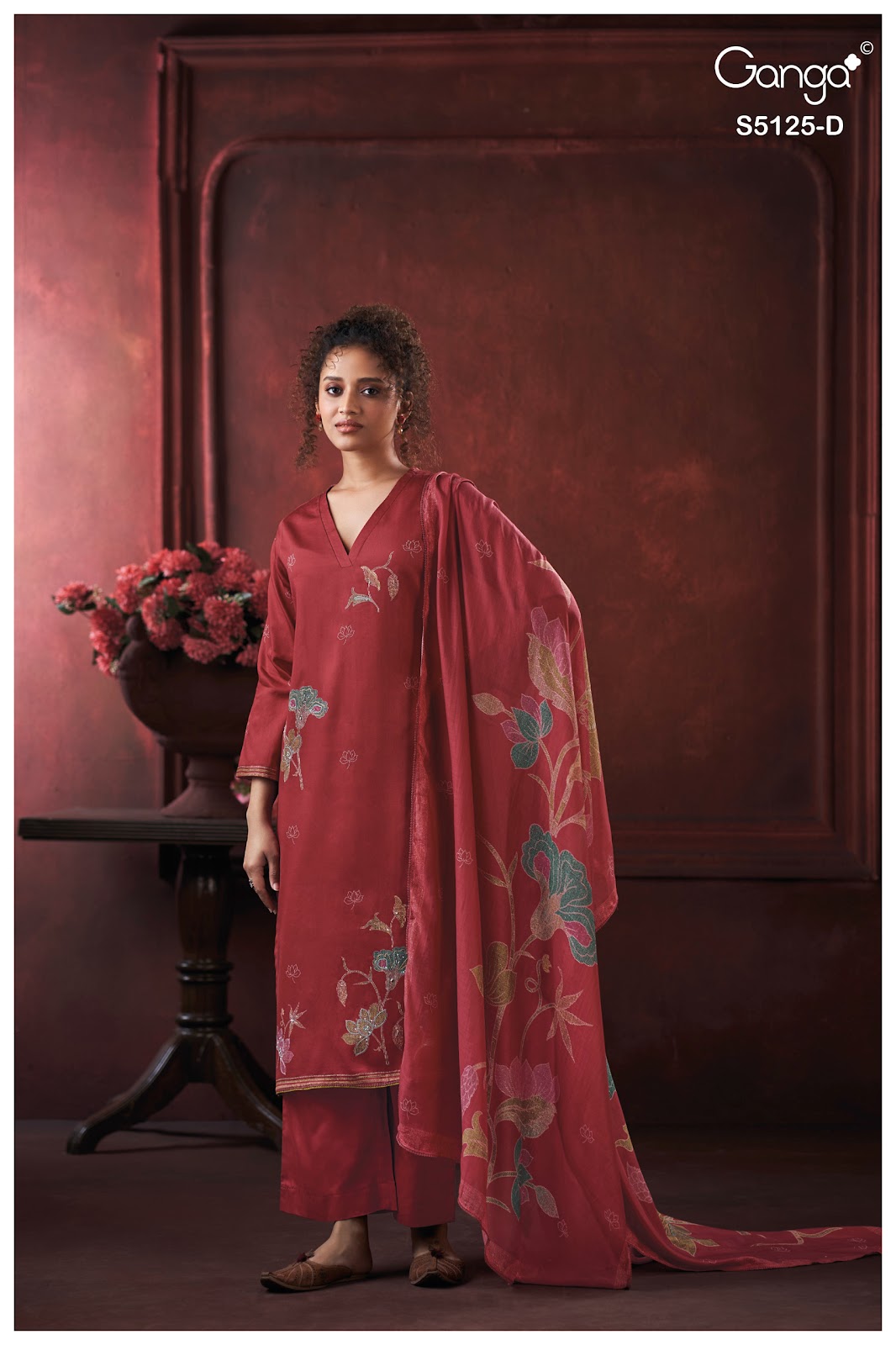 Karina S5125 Ganga Cotton Satin Plazzo Style Suits Wholesaler Ahmedabad