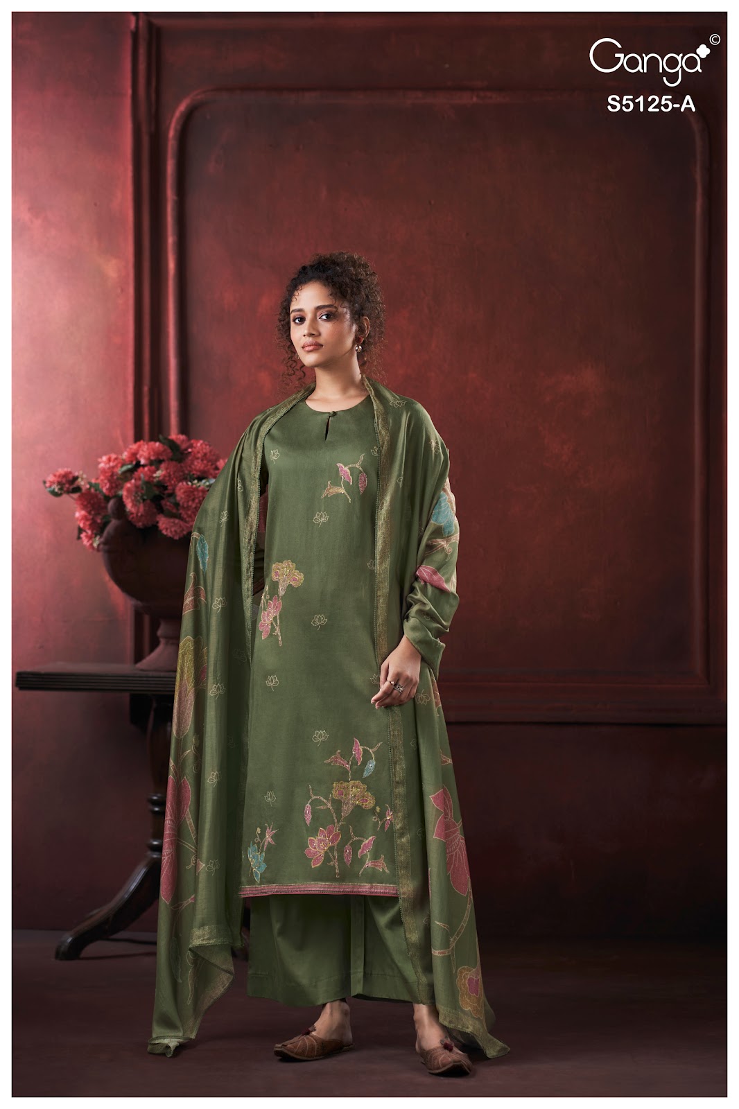 Karina S5125 Ganga Cotton Satin Plazzo Style Suits Wholesaler Ahmedabad