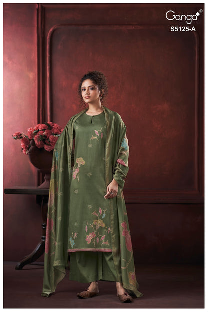 Karina S5125 Ganga Cotton Satin Plazzo Style Suits Wholesaler Ahmedabad