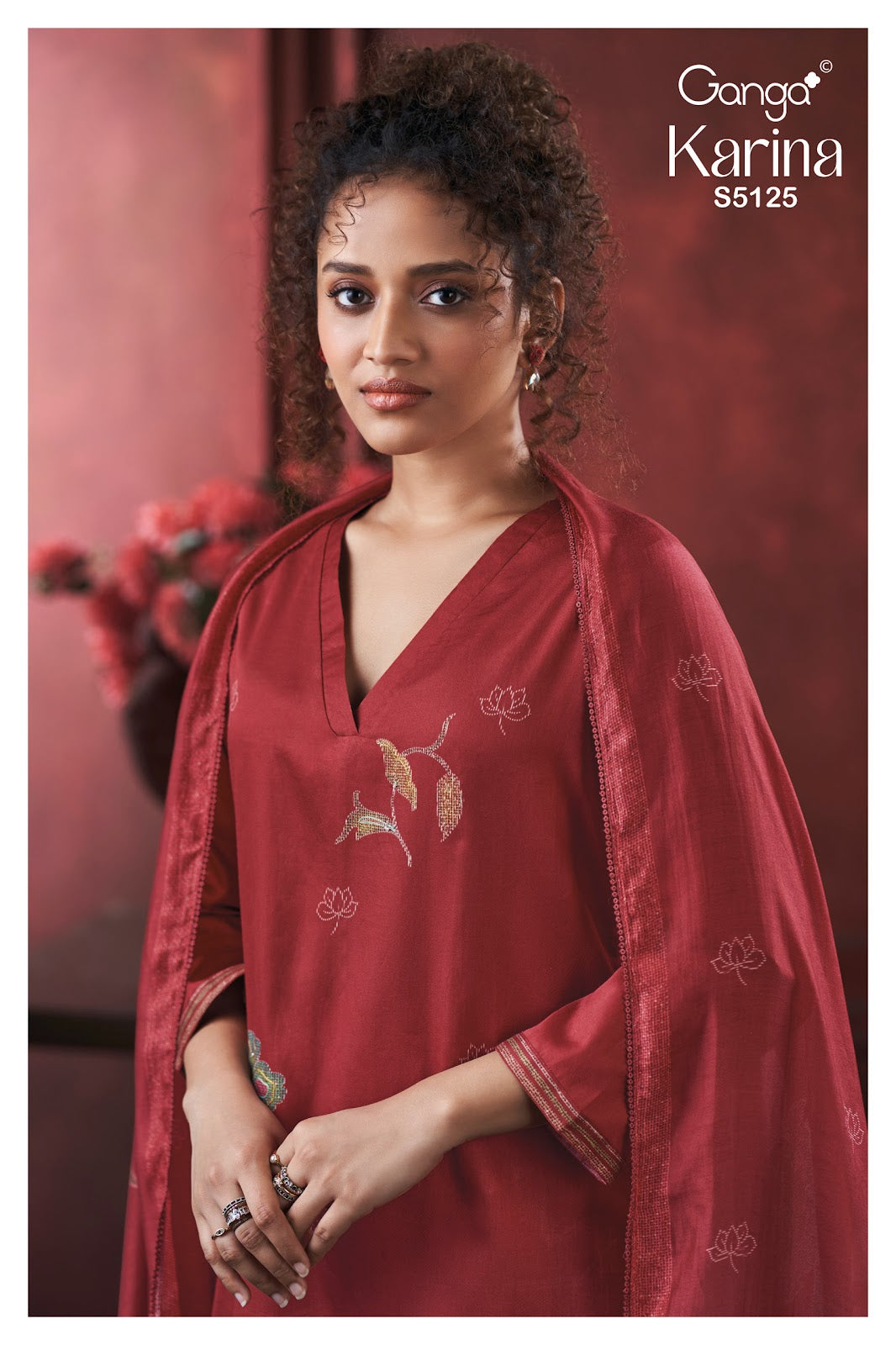 Karina S5125 Ganga Cotton Satin Plazzo Style Suits Wholesaler Ahmedabad