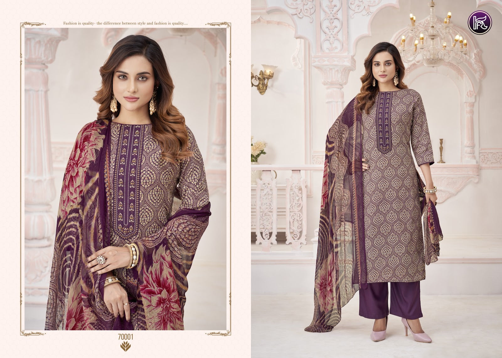 Karishma Vol 14 Kala Fashion Jaam Print Plazzo Style Suits Supplier Gujarat