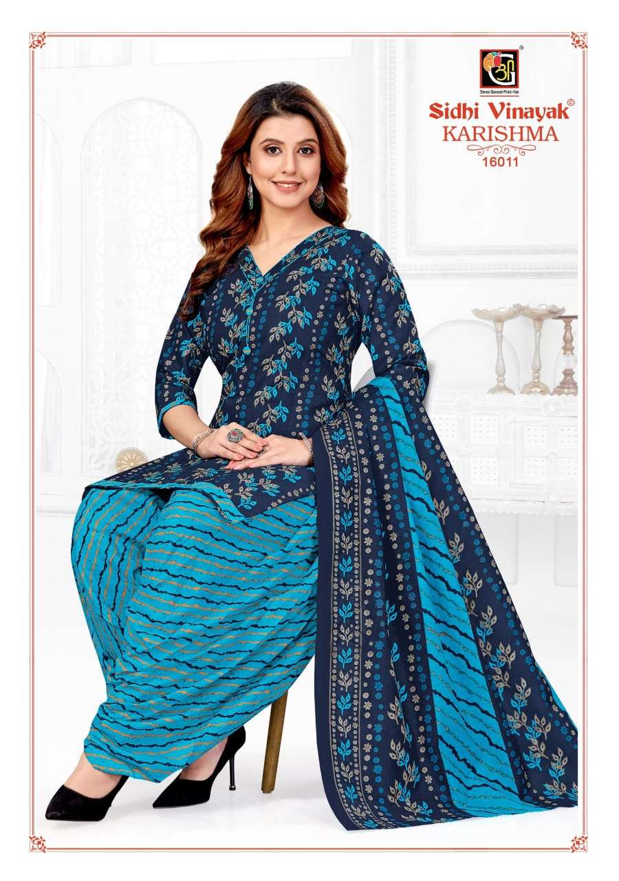 Karishma Vol 16 Patiyala Special Sidhi Vinayak Cotton Dress Material Wholesaler India