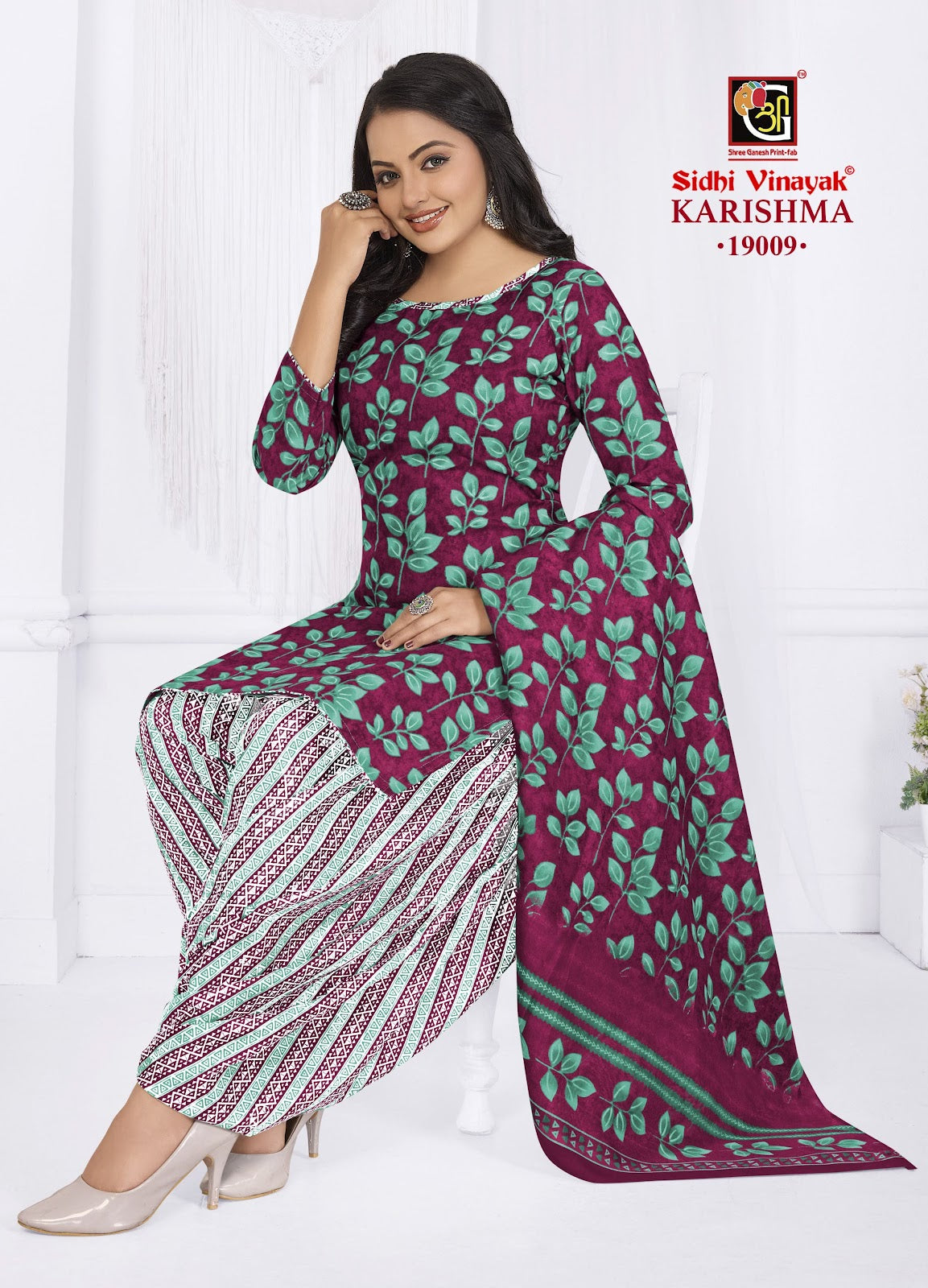 Karishma Vol 19 Patiyala Sidhi Vinayak Cotton Dress Material Exporter Gujarat