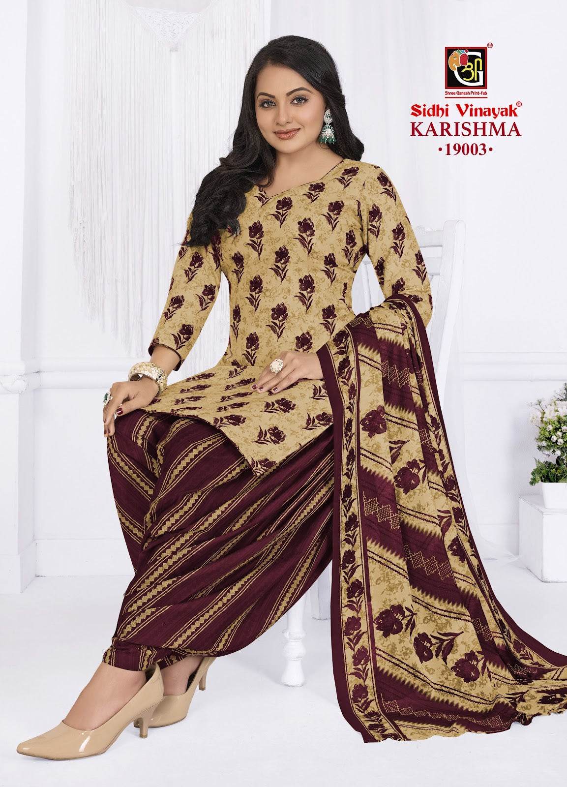 Karishma Vol 19 Patiyala Sidhi Vinayak Cotton Dress Material Exporter Gujarat