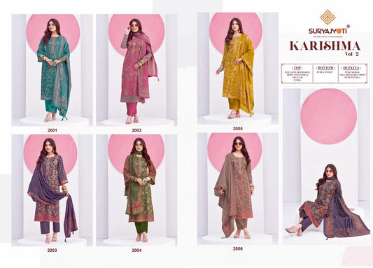 karishma vol 2 suryajyoti jaam satin pant style suits exporter ahmedabad
