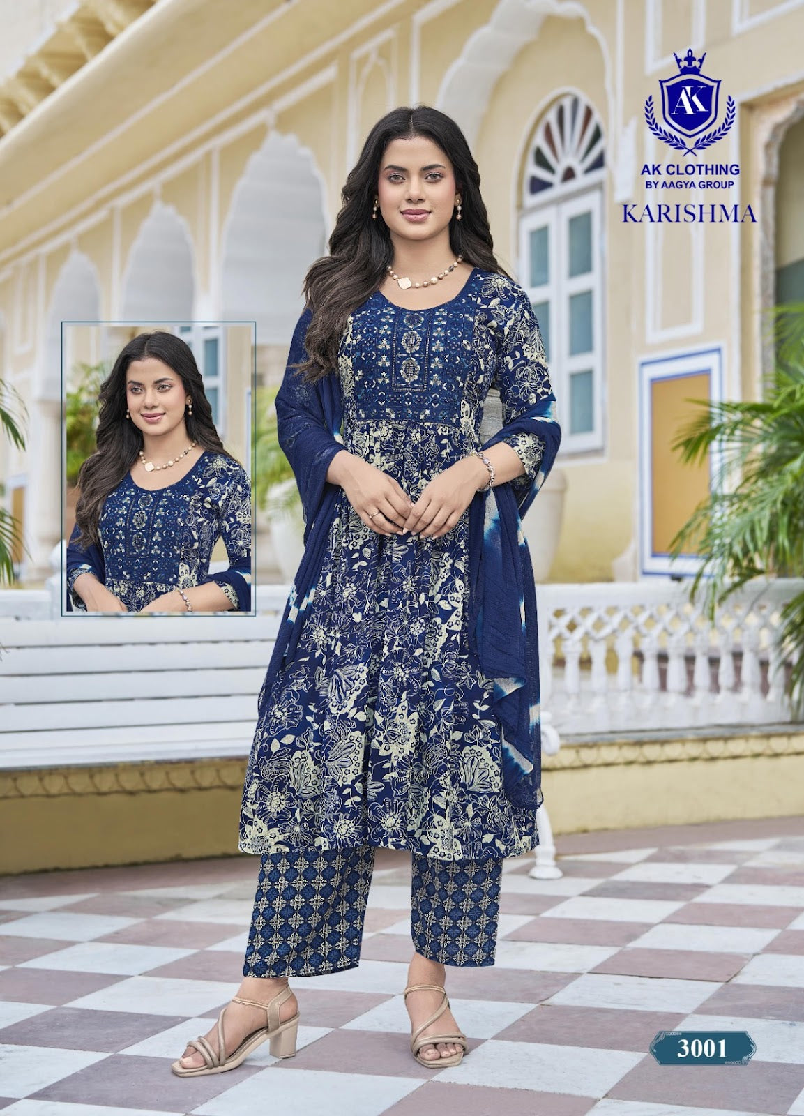 Karishma Vol 3 Ak Clothing Rayon Readymade Pant Style Suits Wholesaler Ahmedabad
