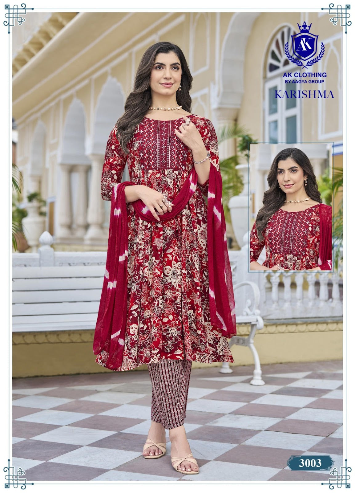 Karishma Vol 3 Ak Clothing Rayon Readymade Pant Style Suits Wholesaler Ahmedabad