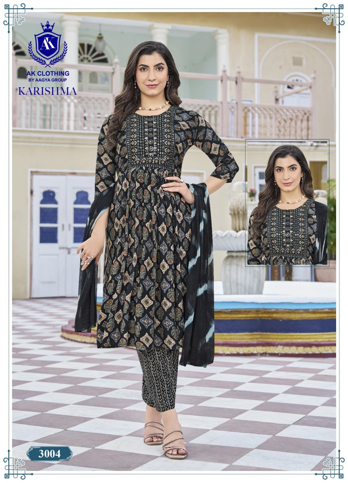 Karishma Vol 3 Ak Clothing Rayon Readymade Pant Style Suits Wholesaler Ahmedabad