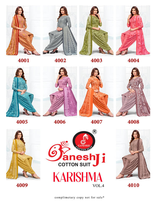 Karishma Vol 4 Patiyala Ganeshji Cotton Dress Material Wholesale