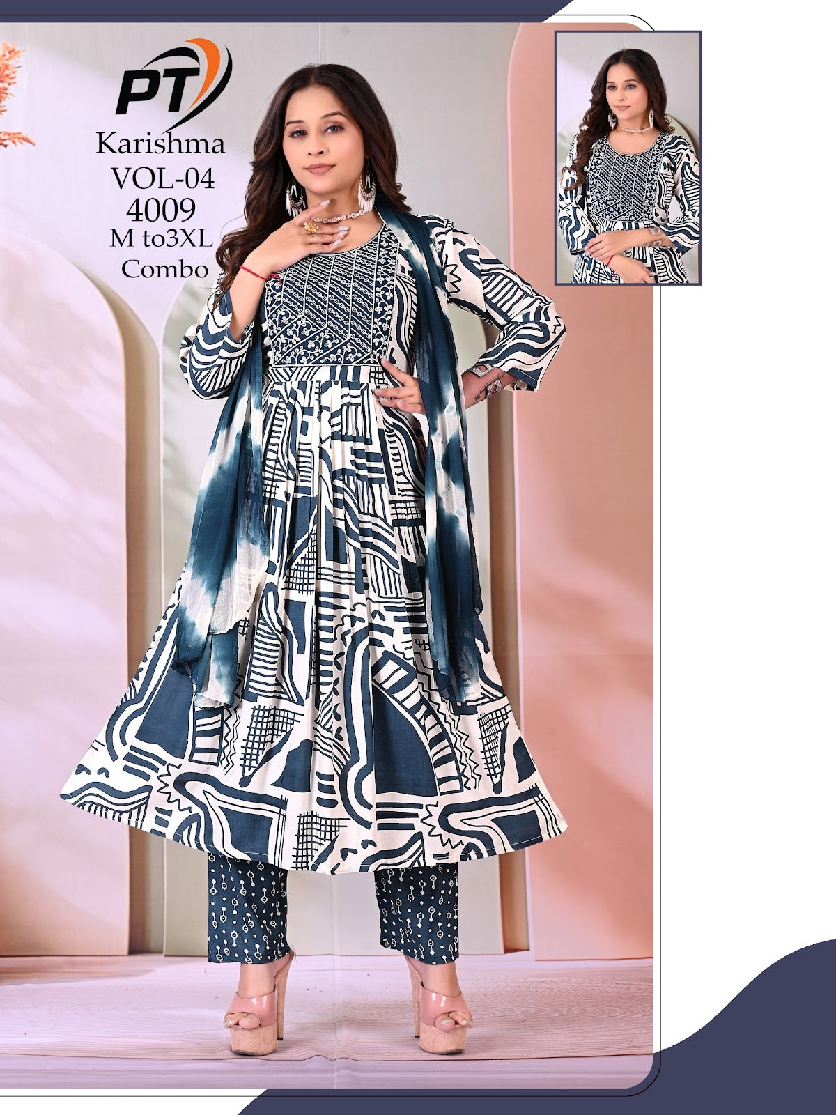 Karishma Vol 4 Pt Rayon 14Kg Readymade Anarkali Suits Exporter Gujarat