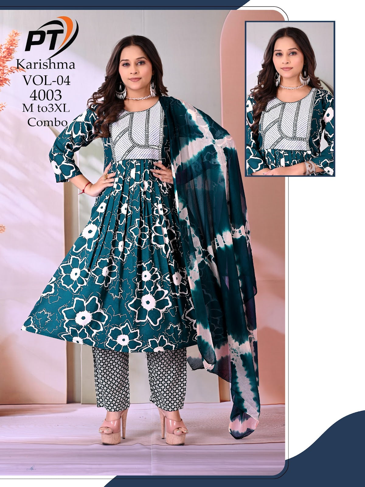 Karishma Vol 4 Pt Rayon 14Kg Readymade Anarkali Suits Exporter Gujarat