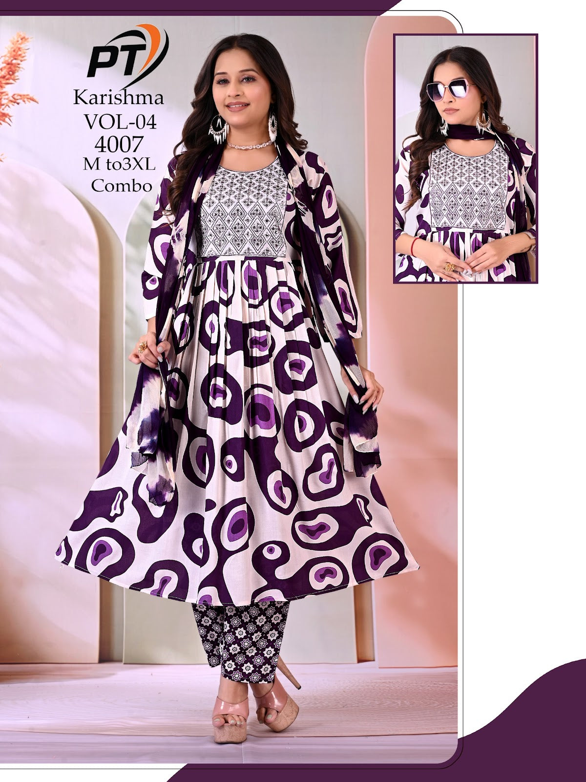 Karishma Vol 4 Pt Rayon 14Kg Readymade Anarkali Suits Exporter Gujarat