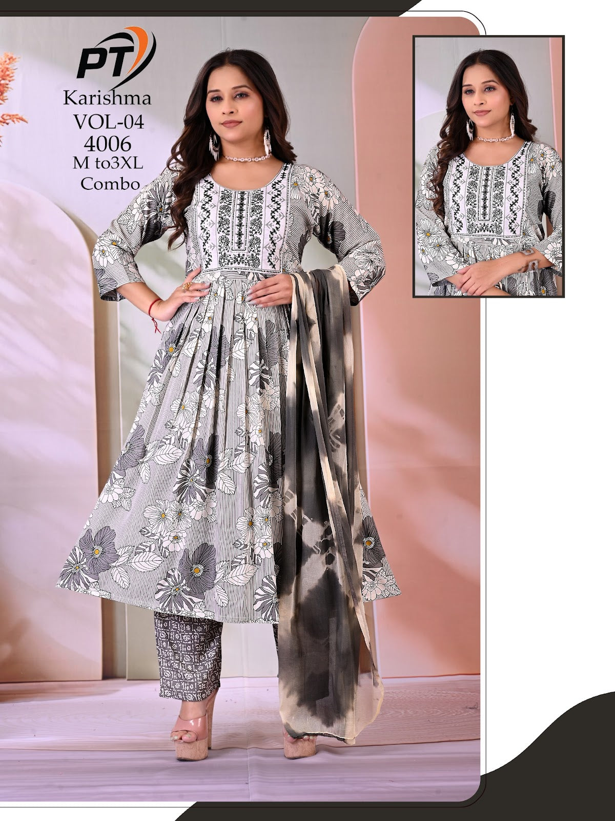 Karishma Vol 4 Pt Rayon 14Kg Readymade Anarkali Suits Exporter Gujarat