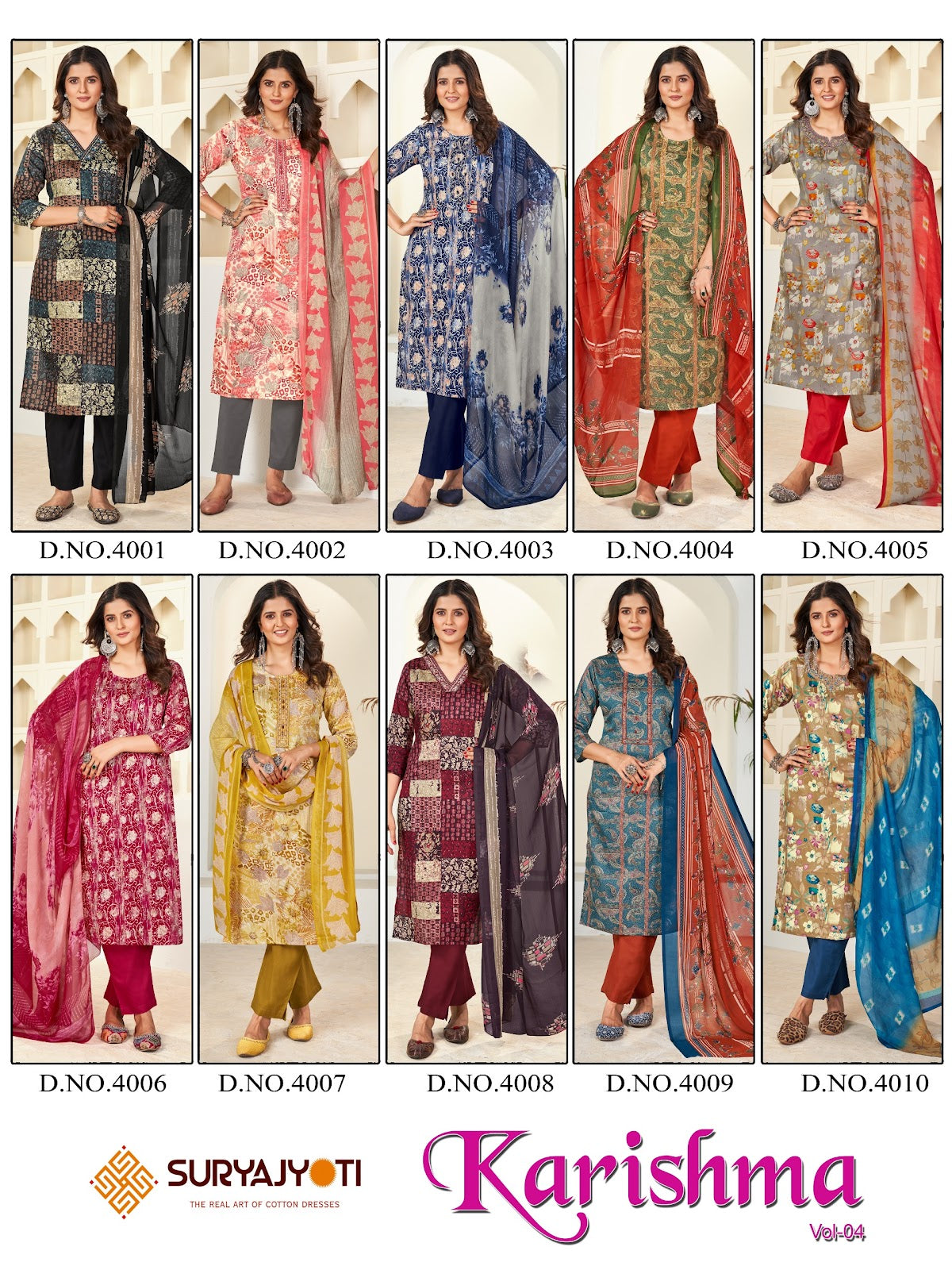 Karishma Vol 4 Suryajyoti Cotton Readymade Pant Style Suits Manufacturer Gujarat