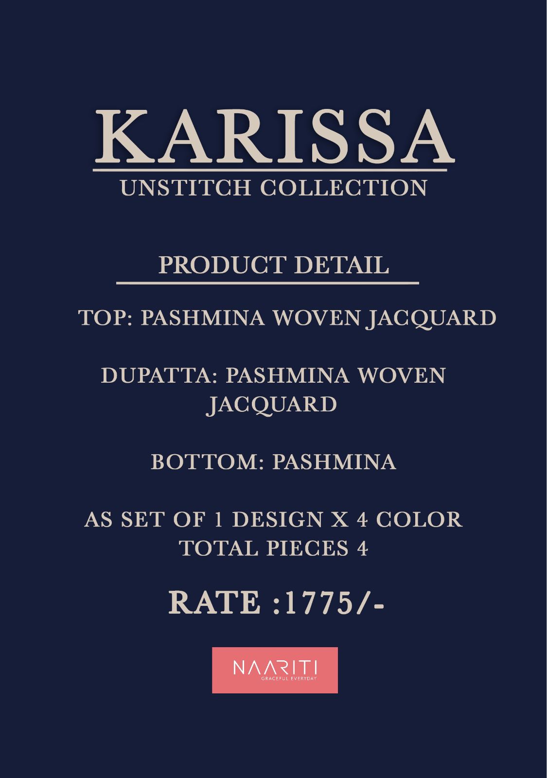 Karissa Naariti Woven Pashmina Suits Exporter Gujarat