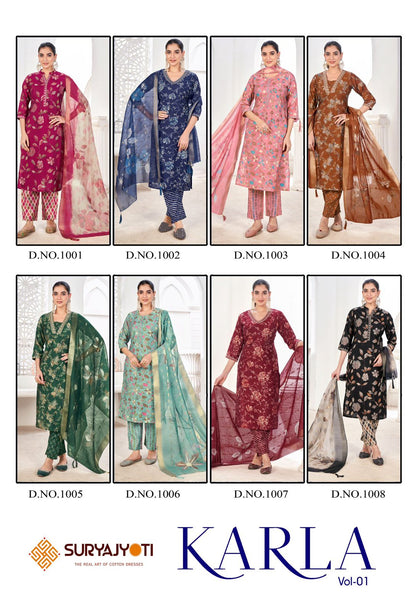 Karla Vol 1 Suryajyoti Modal Readymade Pant Style Suits Wholesaler Ahmedabad