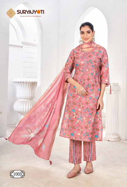 Karla Vol 1 Suryajyoti Modal Readymade Pant Style Suits Wholesaler Ahmedabad