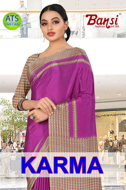 Karma Bansi Fashion Crape Uniform Sarees