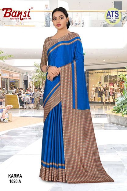 Karma Bansi Fashion Crape Uniform Sarees