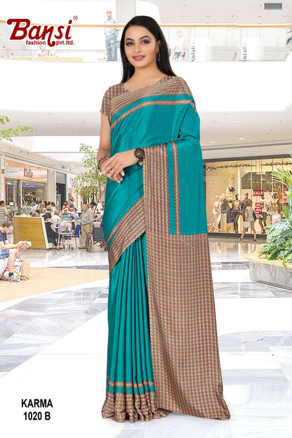 Karma Bansi Fashion Crape Uniform Sarees