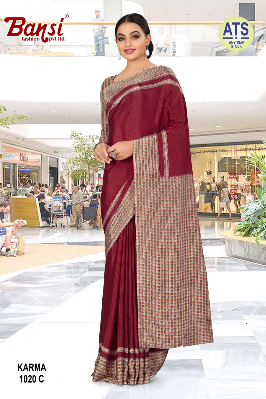 Karma Bansi Fashion Crape Uniform Sarees