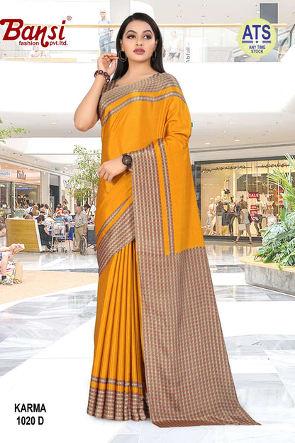 Karma Bansi Fashion Crape Uniform Sarees
