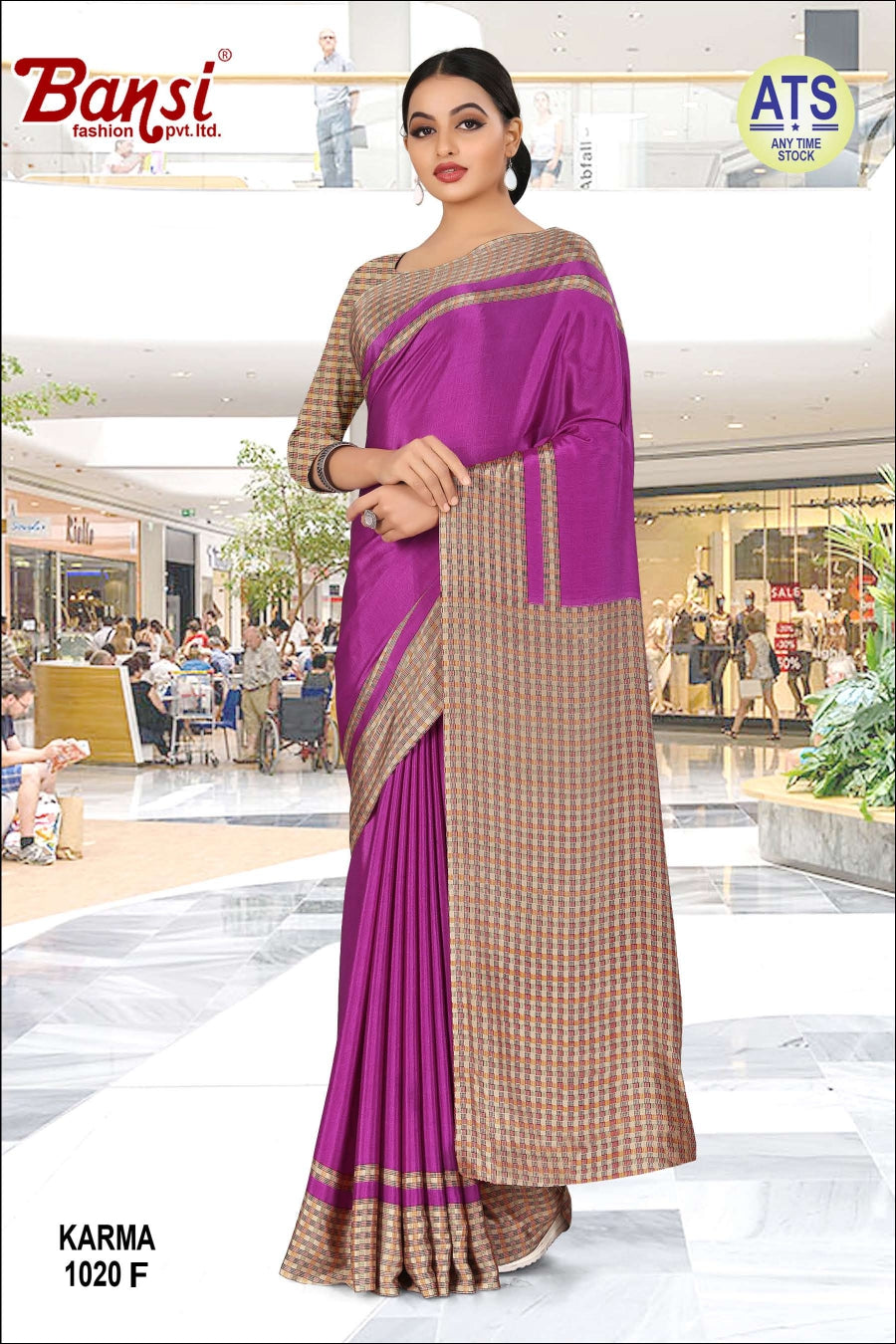 Karma Bansi Fashion Crape Uniform Sarees