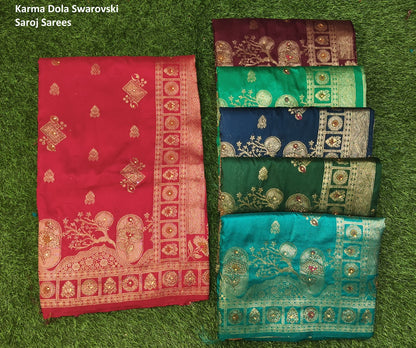 Karma Dola Swarovski Saroj Soft Dola Sarees Wholesaler India