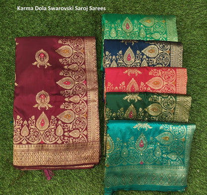 Karma Dola Swarovski Saroj Soft Dola Sarees Wholesaler India