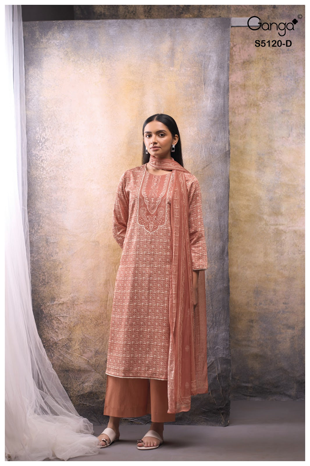 Karolina S5120 Ganga Cotton Satin Plazzo Style Suits Wholesaler India