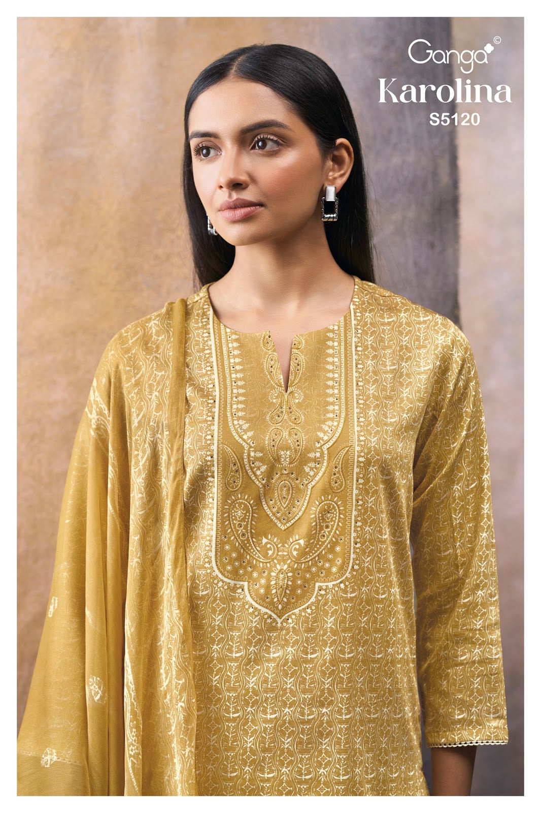 Karolina S5120 Ganga Cotton Satin Plazzo Style Suits Wholesaler India