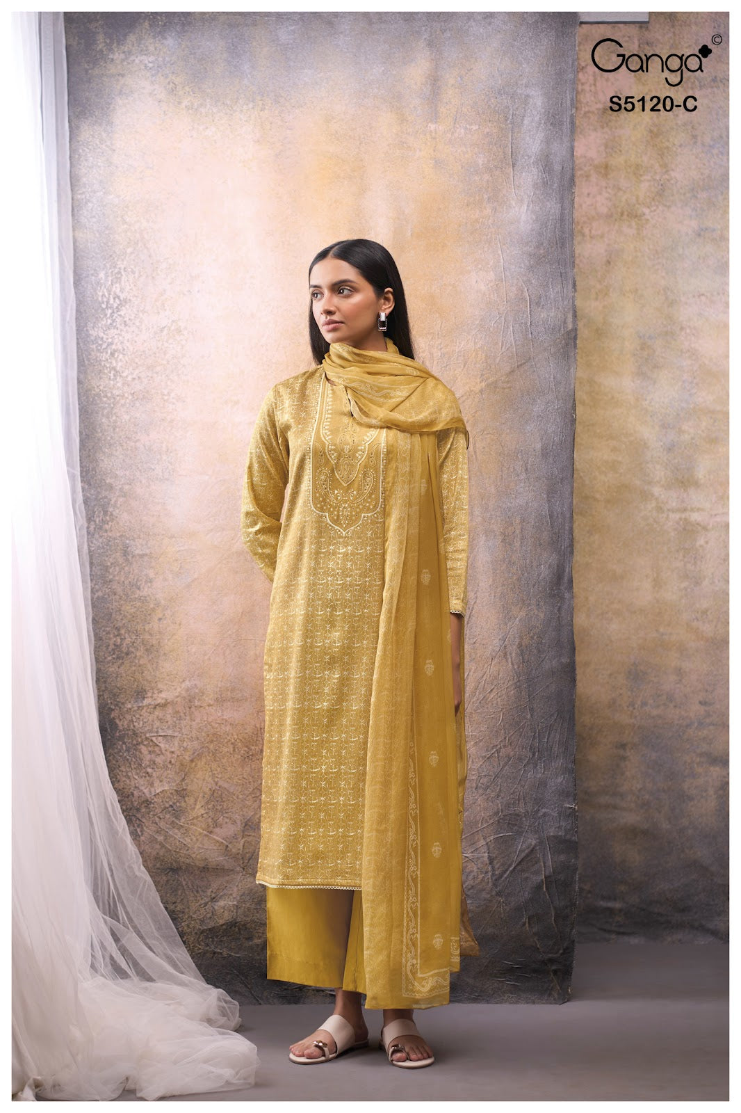Karolina S5120 Ganga Cotton Satin Plazzo Style Suits Wholesaler India