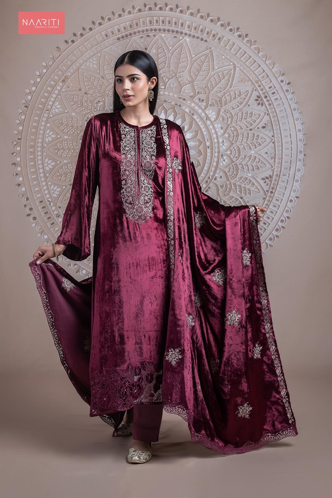 Karum Naariti Velvet Suits Wholesale