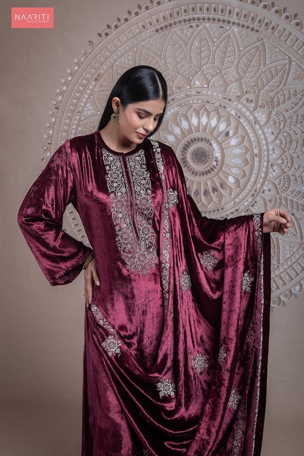 Karum Naariti Velvet Suits Wholesale