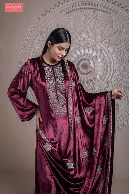 Karum Naariti Velvet Suits Wholesale