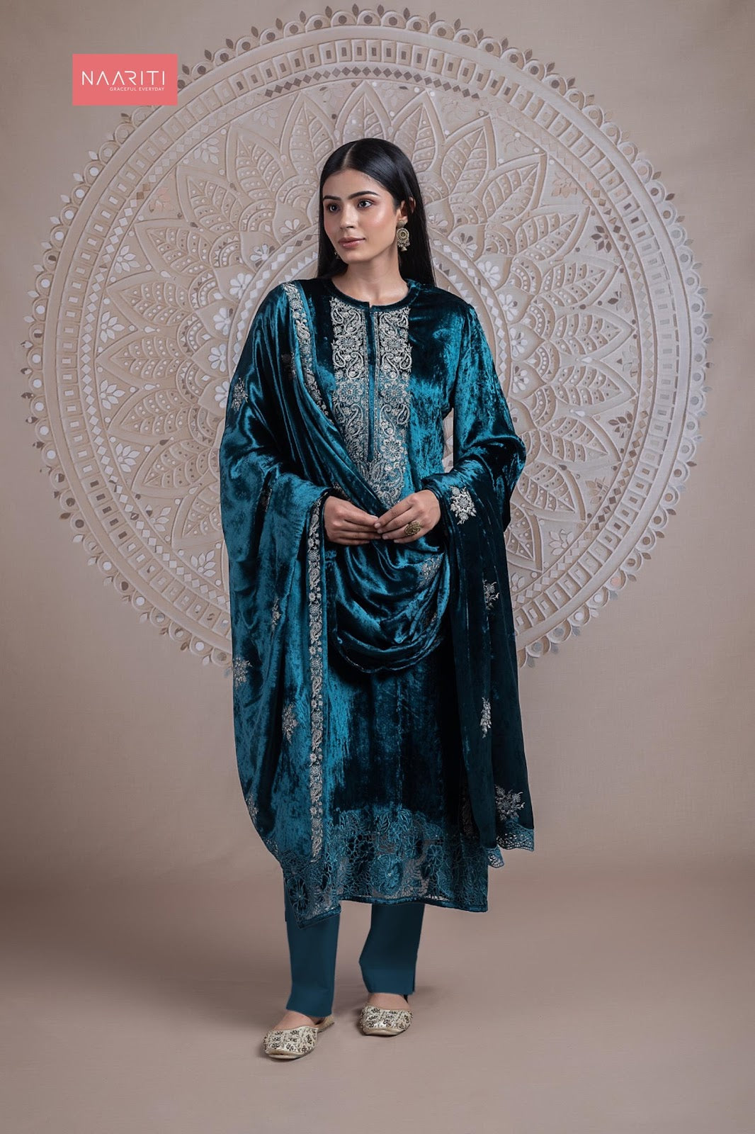 Karum Naariti Velvet Suits Wholesale