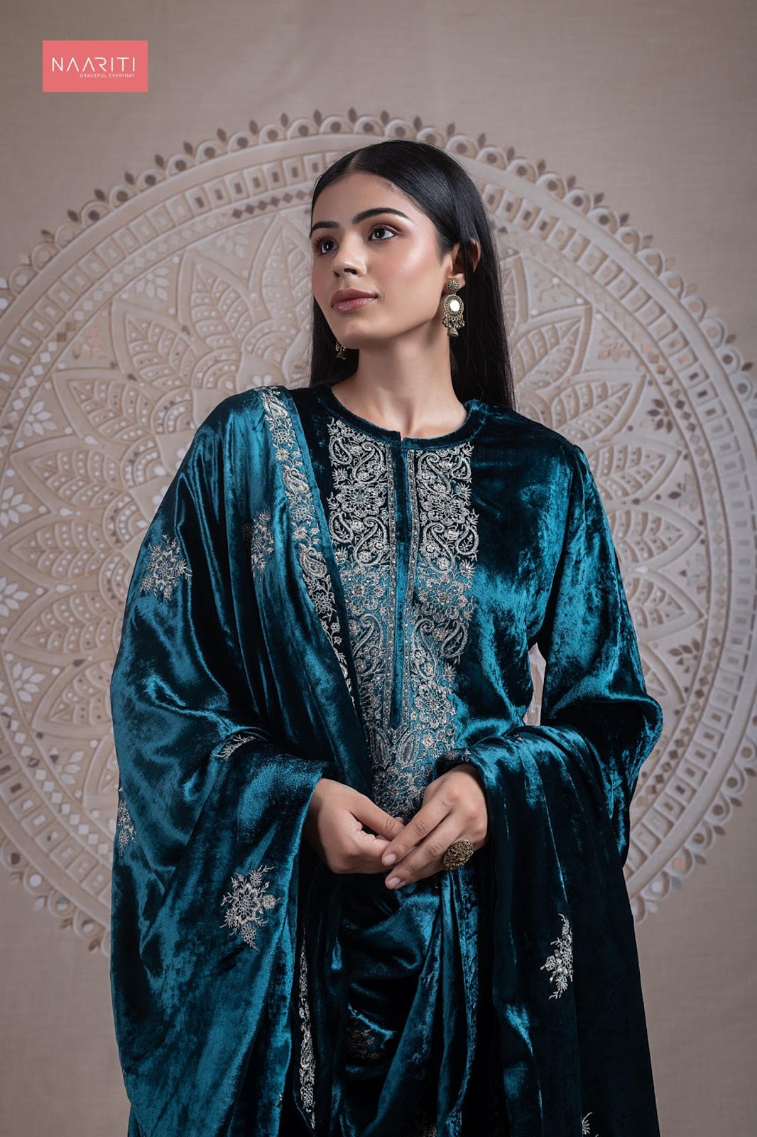 Karum Naariti Velvet Suits Wholesale