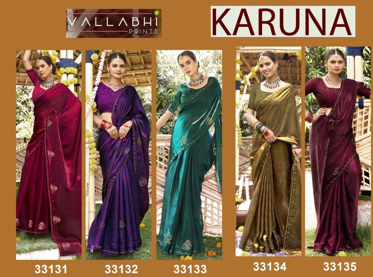 Karuna Vallabhi Prints Chiffon Sarees Exporter Gujarat
