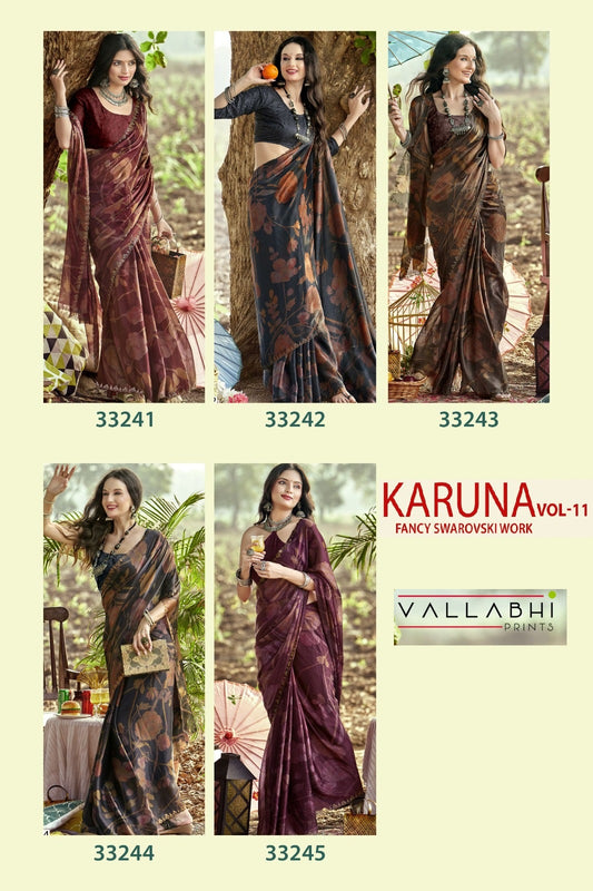 Karuna Vol 11 Vallabhi Prints Sarees Wholesale Rate