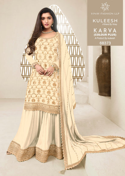 Karva Black And White Kuleesh Vinay Fashion Llp Viscose Sharara Style Suits Wholesale Price