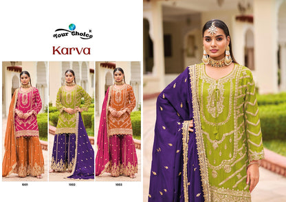 Karva Your Choice Chinon Pakistani Readymade Suits Manufacturer