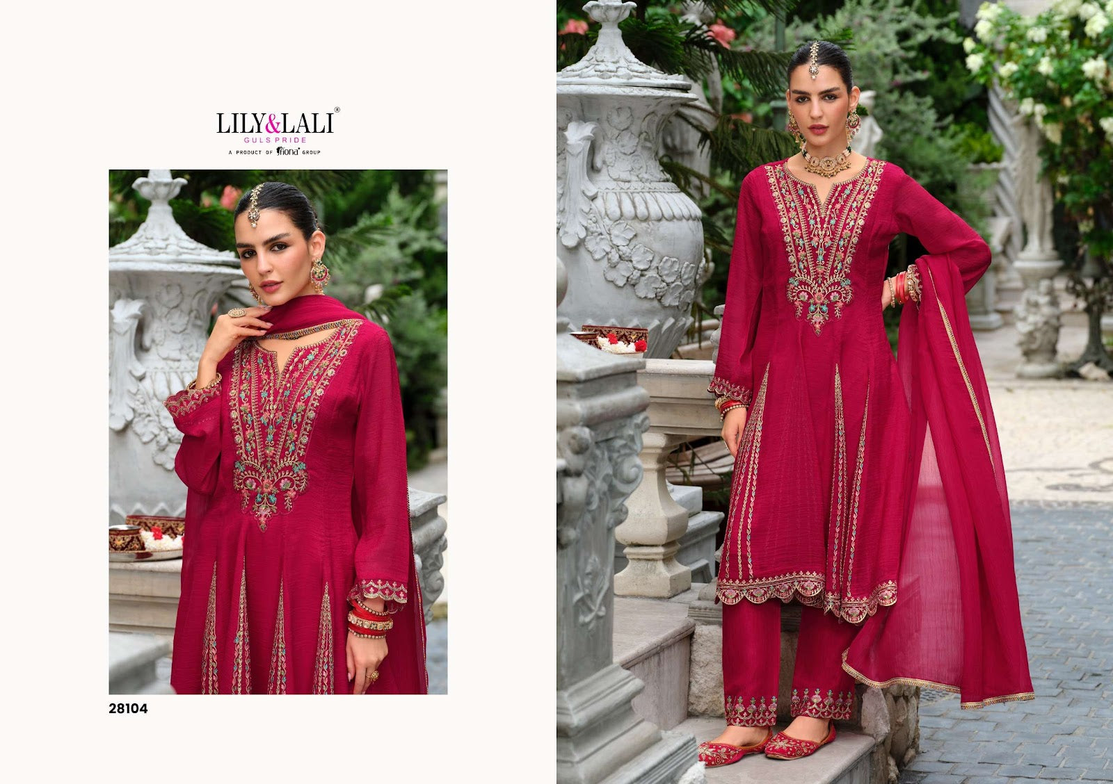 Karwa Lily Lali Silk Readymade Anarkali Suits Wholesaler