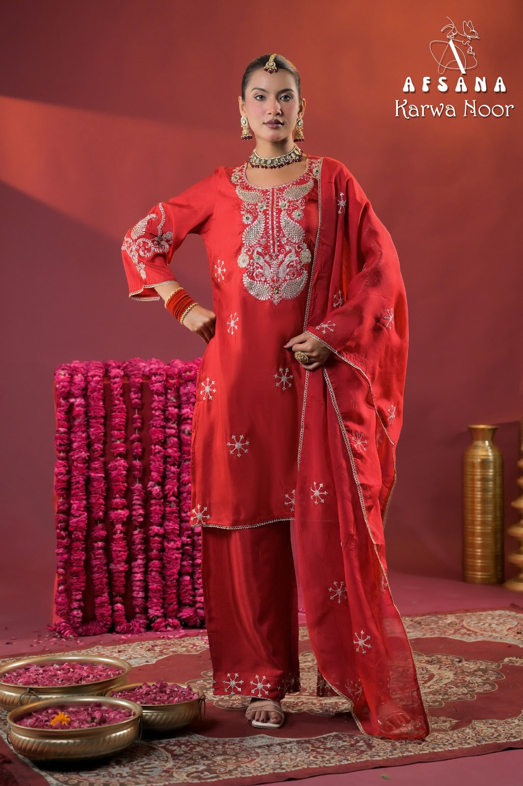 Karwa Noor Afsana Russian Readymade Plazzo Style Suits Exporter Gujarat