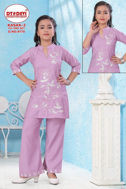 Kasak 3 Dn 9170 Dt Devi Vetican Girls Co Ord Set Supplier India