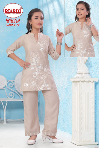 Kasak 3 Dn 9170 Dt Devi Vetican Girls Co Ord Set Supplier India