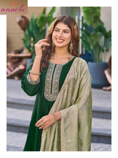 Kasak Aanchi Vichitra Silk Readymade Anarkali Suits Manufacturer Ahmedabad