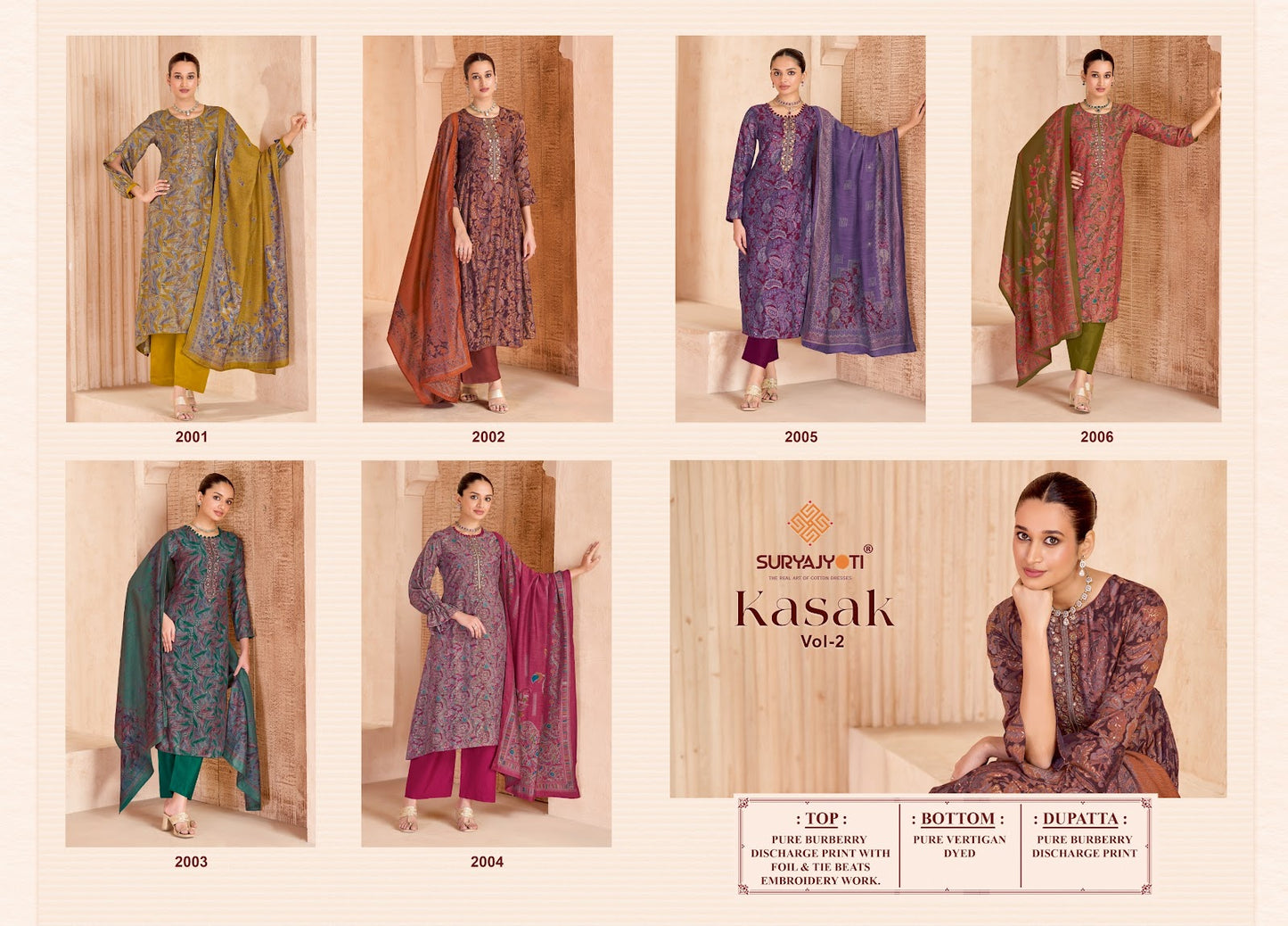 Kasak Vol 2 Suryajyoti Burberry Pant Style Suits Exporter Ahmedabad