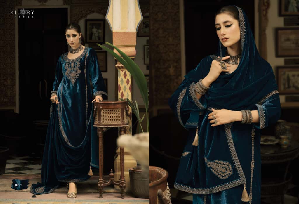 Kash Eeda Kilory Velvet Suits Manufacturer Ahmedabad